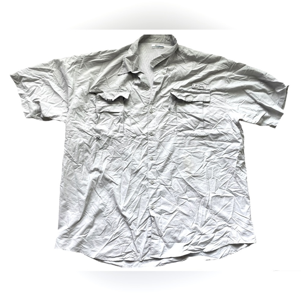 Men's Grey Big & Tall Short Sleeve Fishing Shirt